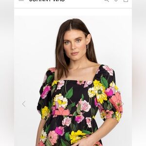 Johnny‎ Was Pink and Orange Puff Marisol blouse